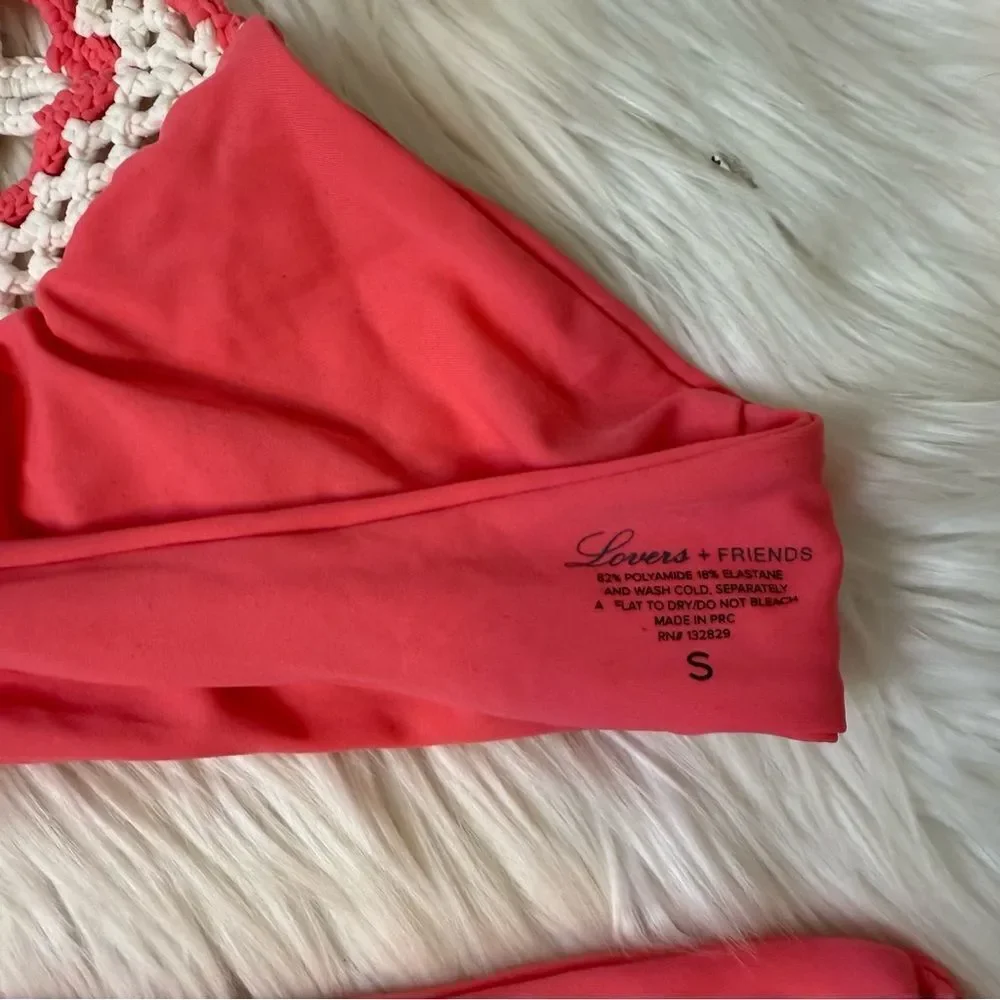 [Lovers + Friends] Coral Tie Neck Bathing Suit - Size XS/S - Picture 3 of 3